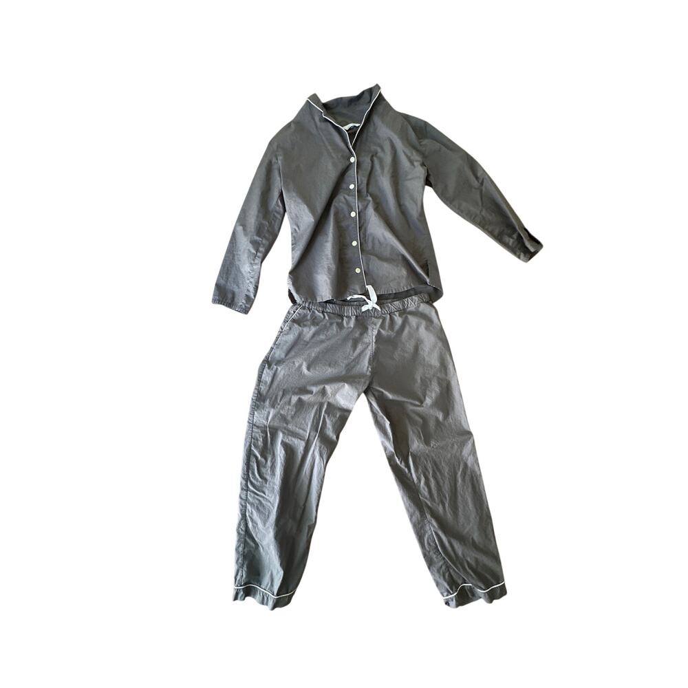 Geismars Gray Pajama Set with White Trim - Size Medium